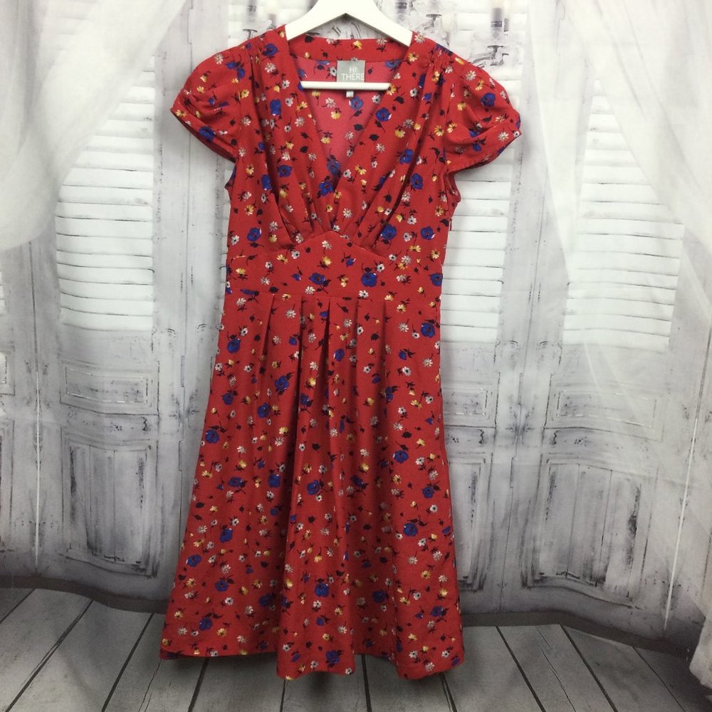 HI THERE by Karen Walker Red Floral Print Dress 2